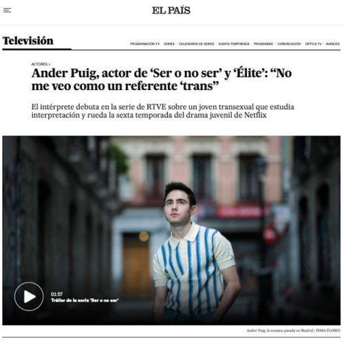 Representante Ander Puig, Actor, Identidades, Representante de actores, Tinglao Management, Madrid, Ander Puig Actor Trans Elite, Nuevo reparto Élite, sexta temporada elite